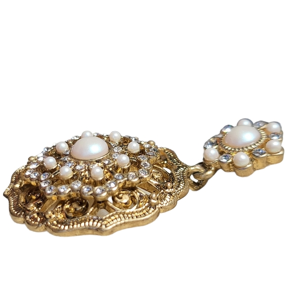 BROOKS BROTHER'S Women's Dangle Drop Statement Wedding Earrings - Picture 8 of 12